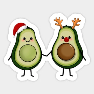 Christamas Avocados Cute avocado couple Sticker